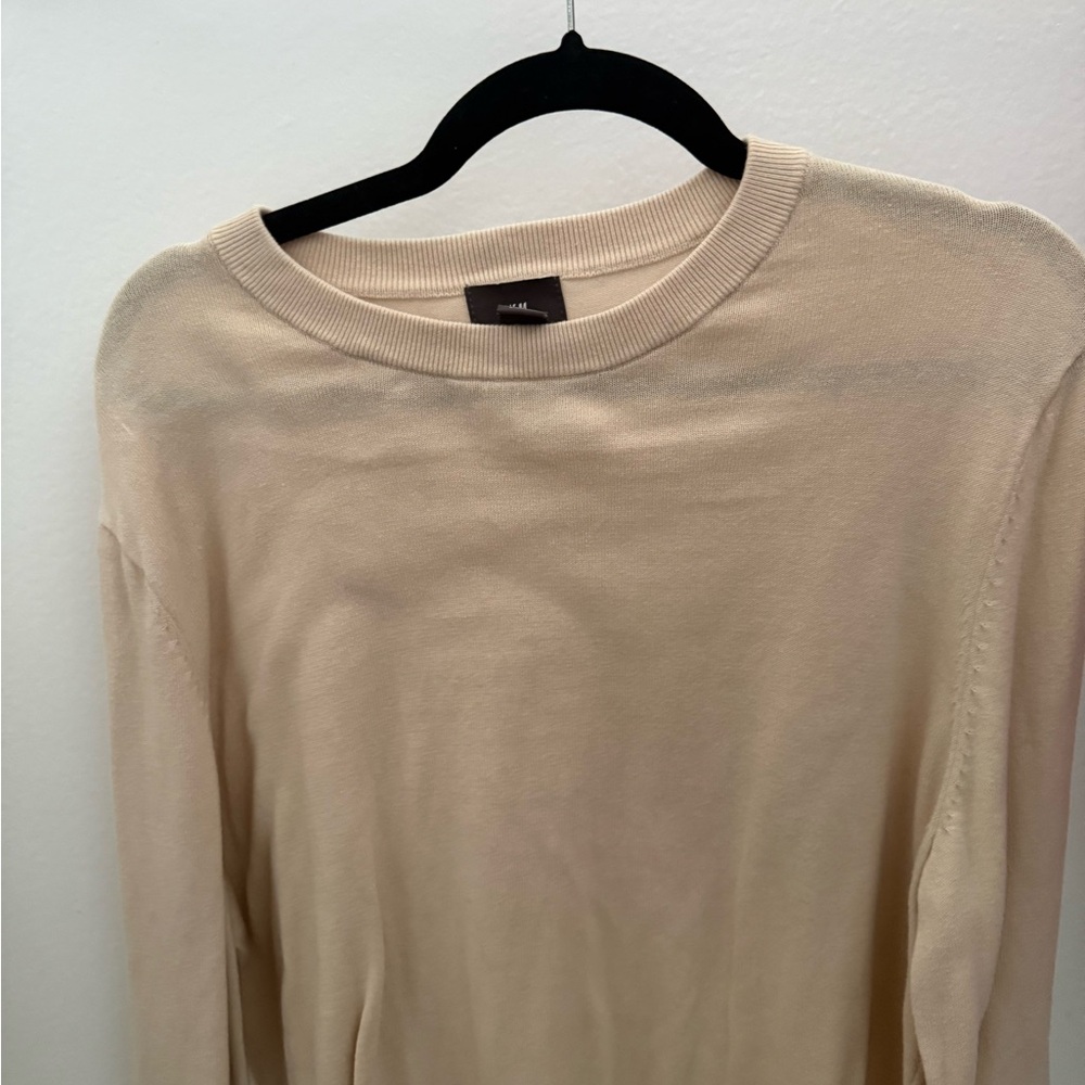 H&M Beige Long Sleeve Lightweight Sweater